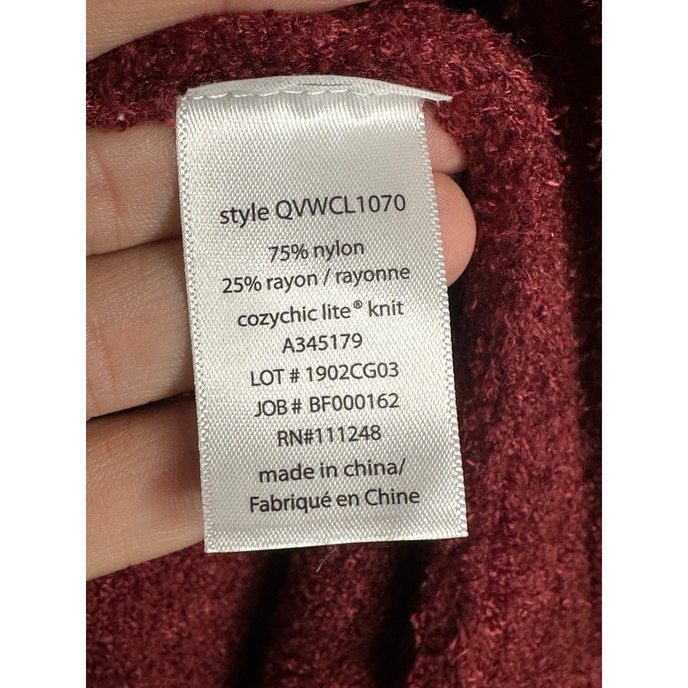 Barefoot Dreams Cardigan Large Burgundy CozyChic Lite Cozy Sweater Fall Winter - Picture 8 of 9